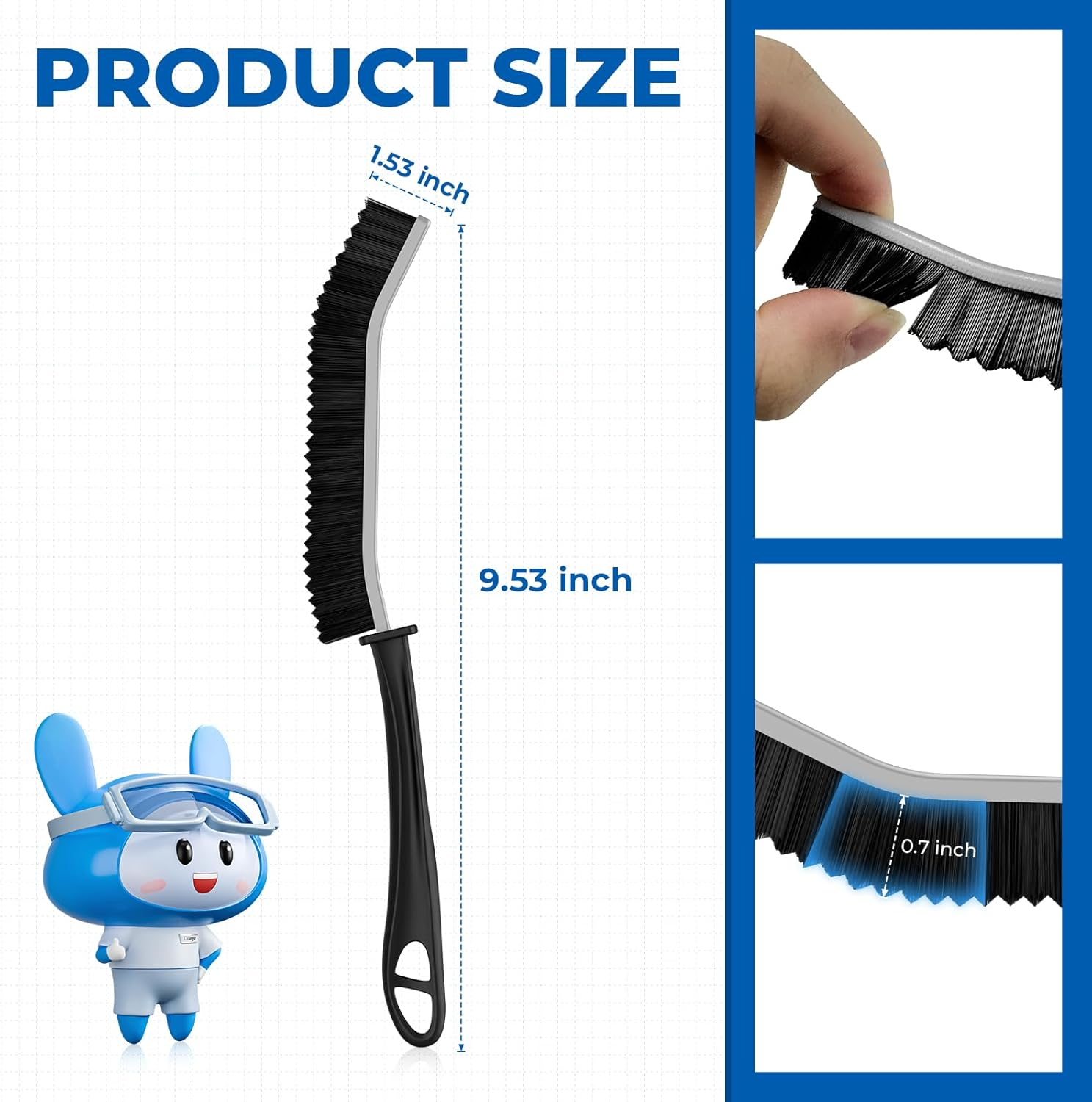 Crevice Cleaning Brushes, Grout Cleaner Brush for Small Spaces to Reach, Magic Brush, Bathroom Accessory, Cleaning Tools, Cleaning Supplies for Shower, Toilet, Sink(2, Black) image number 4