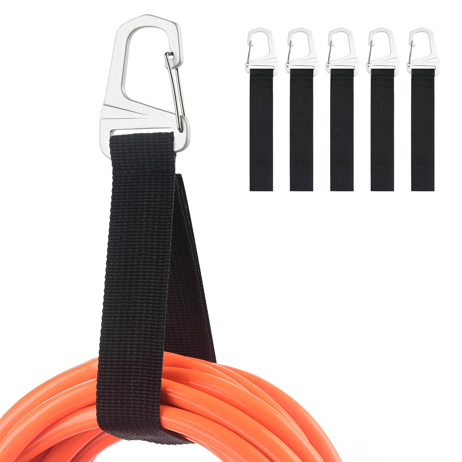 Cable Matters 5-Pack Heavy Duty Extension Cord Organizer Straps with Metal Buckle, 50 Lbs Load Capacity, Extension Cord Holder with 13 X 1 Inch Hook-And-Loop Straps