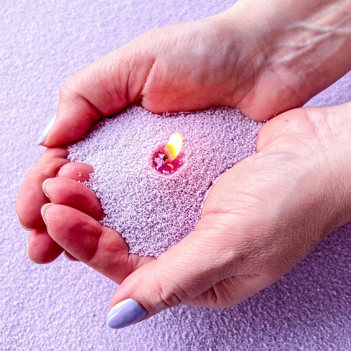 PARTY BESTBUY Pearl Candle Wax,2.2Lb Colorful Wax,Crystal Natural Refillable Powder Sand Candles, Granules Self Melting Beaded Wax Sand for Home Decor,Powder Candle with 10Wicks,Diy Candle (Purple) - Blue image number 4