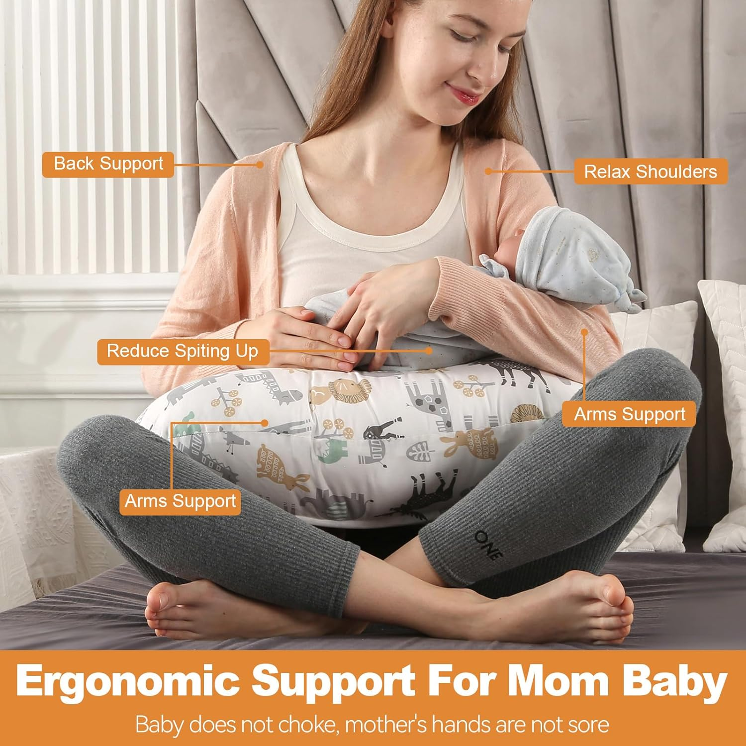 Pregnancy Pillow,Multifunctional Nursing Pillow Washable Breastfeeding Pillows (Type A) image number 2