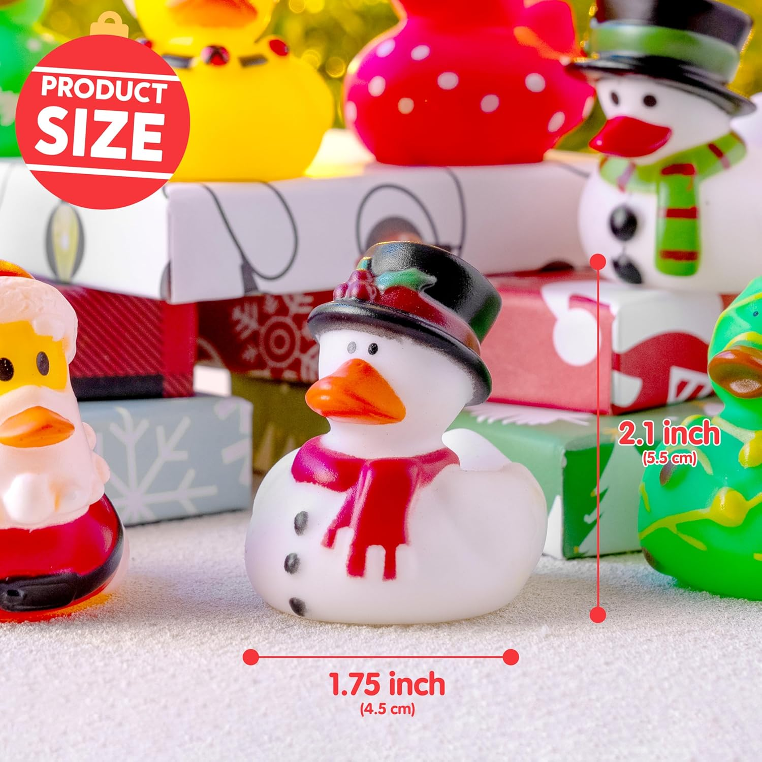 JOYIN 24 PCS Christmas Ducks Baby Bathtub Toys, Assorted Xmas Rubber Duckies for Kids Gifts, Ducky Toddler Bath Toys Rubber Duck Bulk for Stocking Stuffers Party Favor Baby Shower Pool Toys image number 5