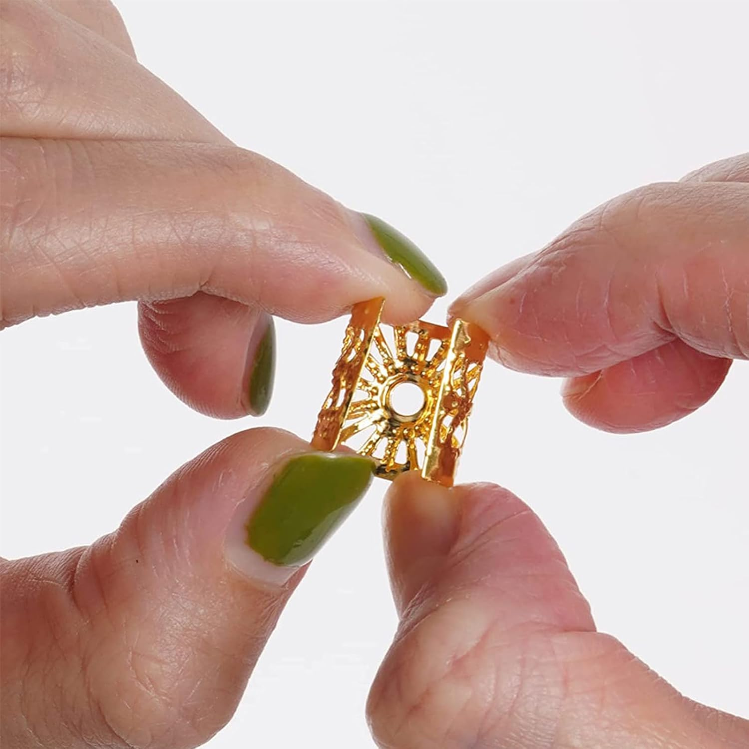 SWYSGS Pack of 50 Aluminium Dread Lock Adjustable Metal Cuffs Dreadlocks Beads Braiding Hair Jewellery, Colour