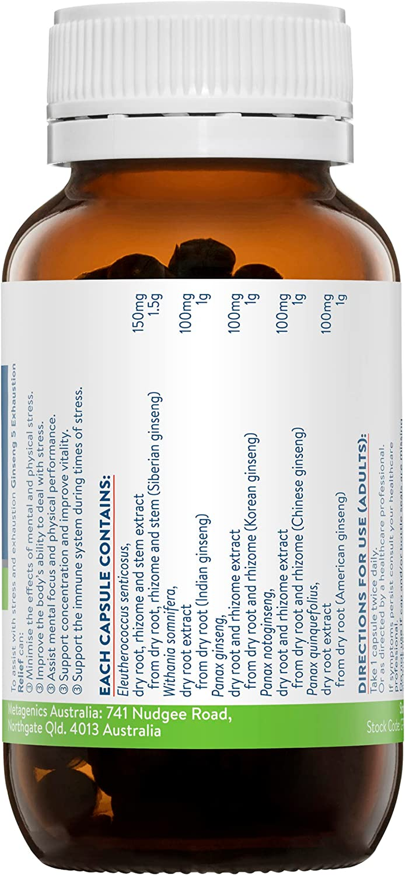 Ethical Nutrients Ginseng-5 Exhaustion Relief - Relieves Stress Symptoms & Maintains Physical Performance - 60 Capsules image number 3