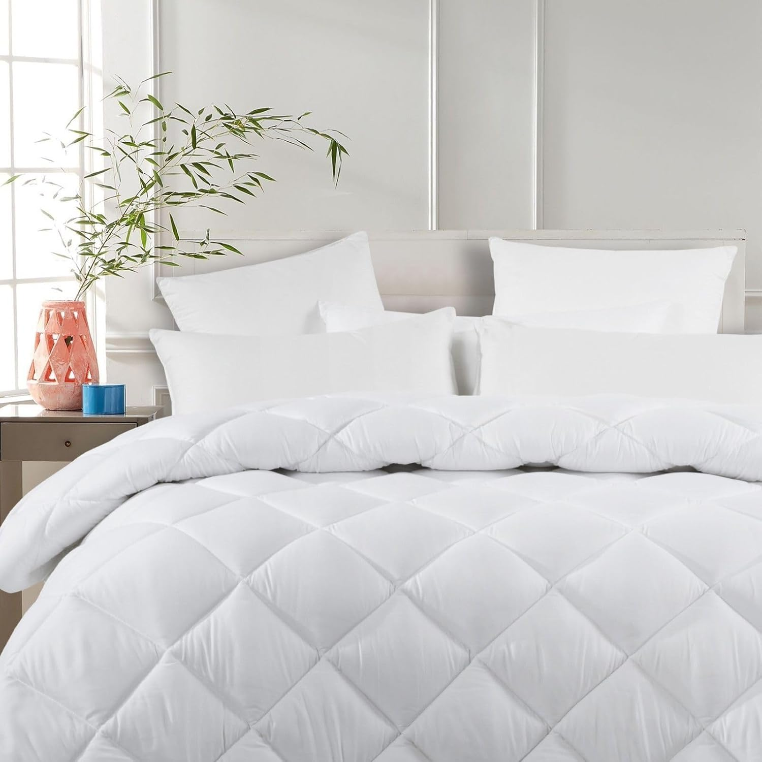 Sleepcare All Season 300 GSM Microfibre Polyester Top High Loft Quilt Breathable Soft Warm Doona Duvet Dust Mite Comfortable Resistant Hypo-Allergenic Classic Box Stitched - King Single Bed image number 5