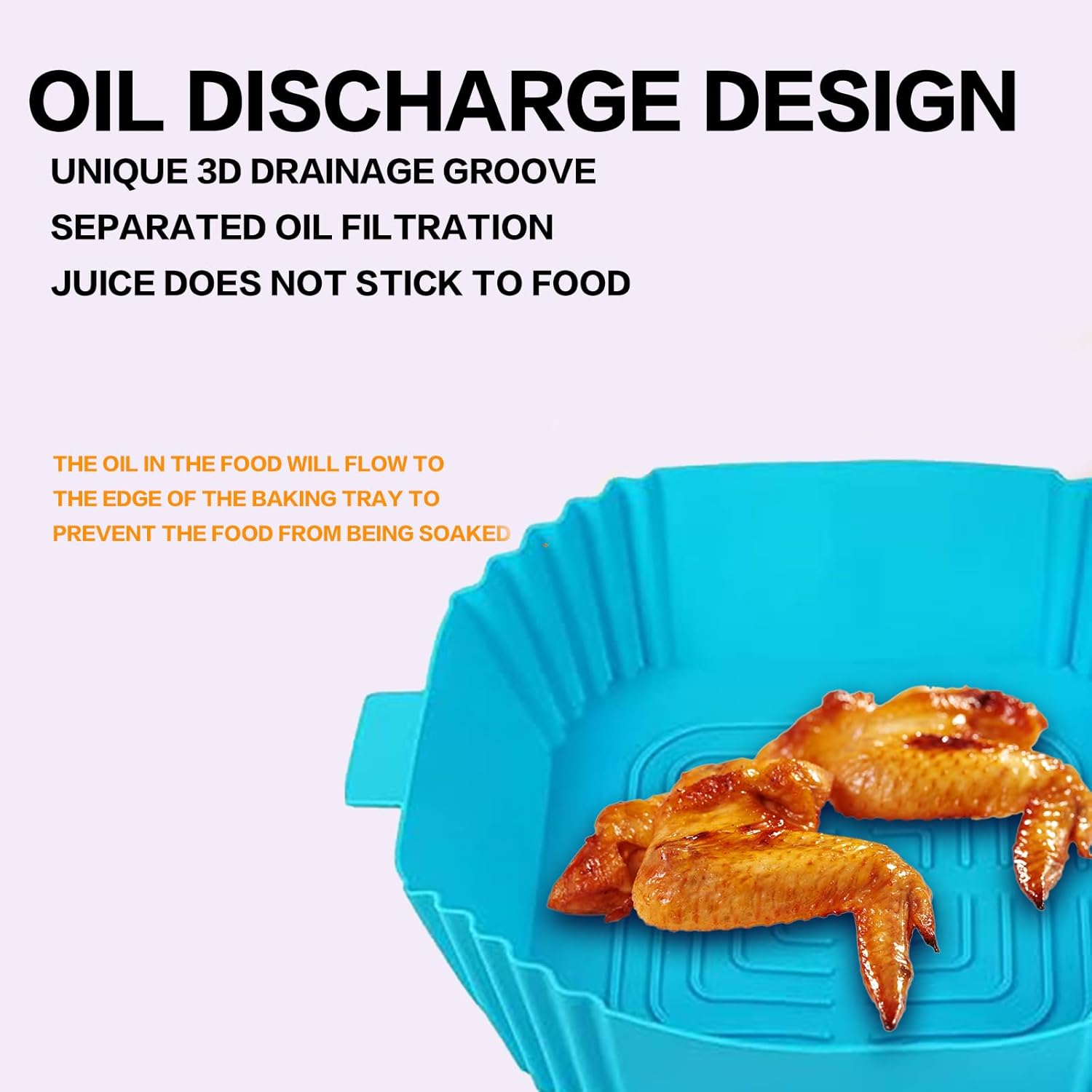 Air Fryer Silicone Liner Baking Pan Square 2 Pack, Air Fryer Liner, Reusable Air Fryer Liner Silicone Pan Oven Liner Baking Tray, Air Fryer Basket Silicone Pad Bowl Air Fryer Accessories Kitchen image number 3