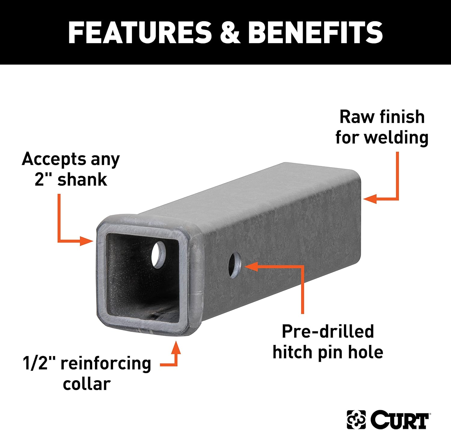 CURT 49090 Raw Steel Receiver Tubing