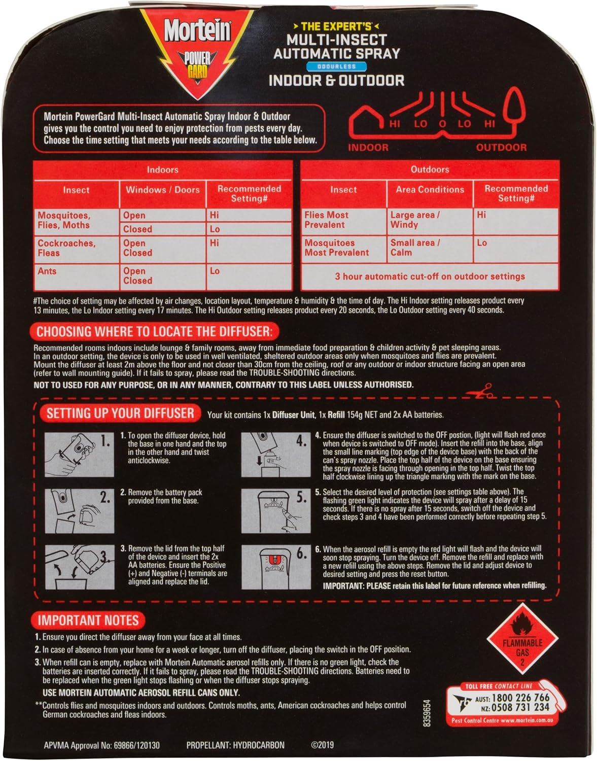 Mortein Powergard Indoor & Outdoor Insect Killer Automatic Diffuser Kit image number 1