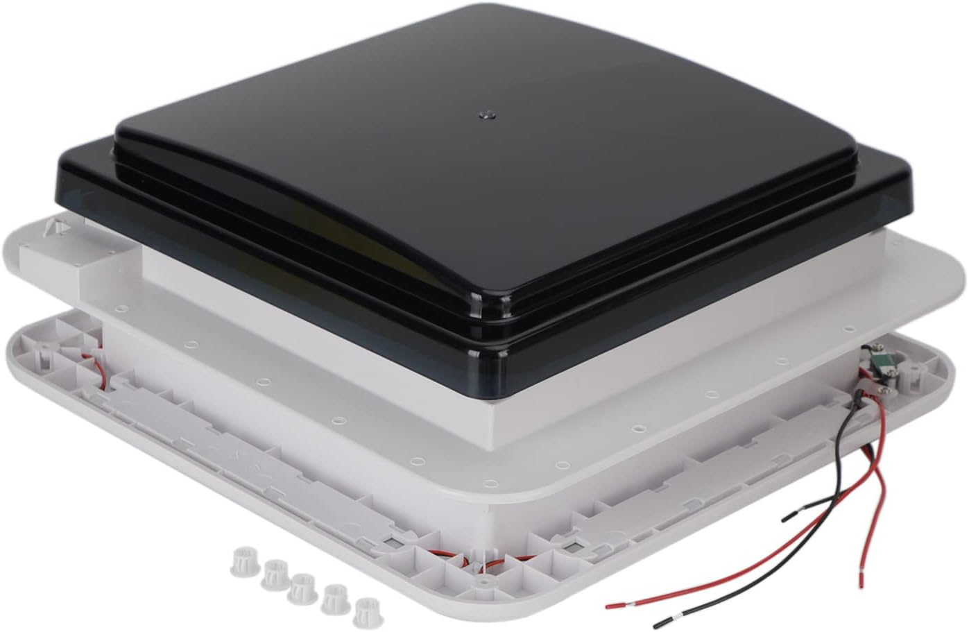 Areyourshop 11" RV Caravan Roof Vent Forward and Reverse Motor RV Fan 12V Skylight W/Light image number 4