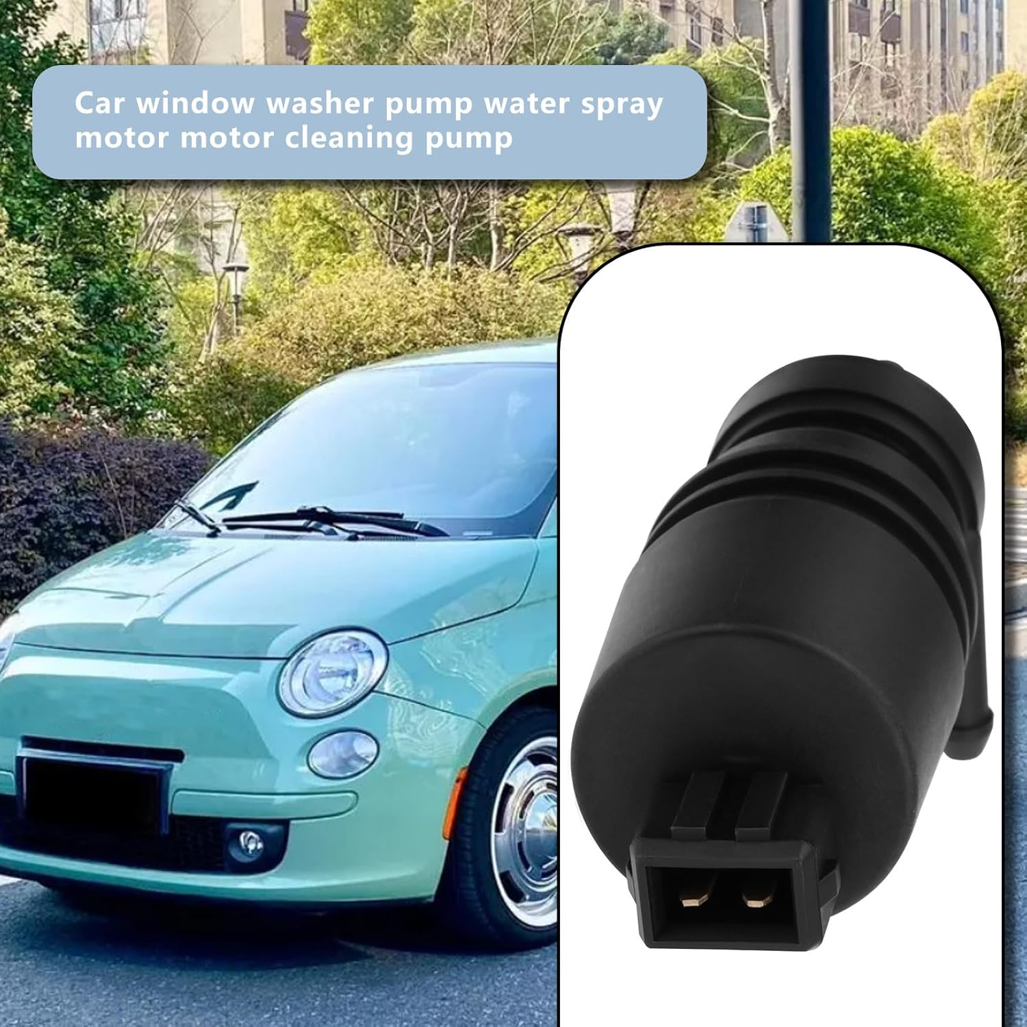 Windscreen Washer Pump Washing Water Pump Compatible with Fiat 500C Doblo Ducato Fiorino Linea, OEM 1H5955651/71740987/1450184 image number 2