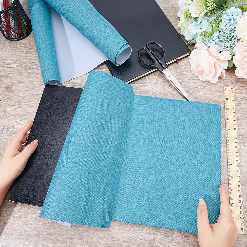 CRASPIRE 51 X 11.8Inch Linen Book Cloth for Book Binding Fabric Surface Paper Backed Bookcover Books Album Scrapbooking Archival DIY Covering Protector Bookcloth Bookbinding Supplies Cadet Blue image number 6