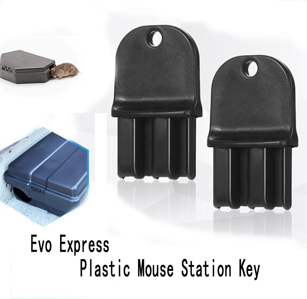 WADY 4-Pack Mouse Station Key Replacement, Durable Plastic Bait Station Keys Compatible with Standard Rat Traps, Outdoor Rodent Control Box Accessories for Pest Management (Black) image number 3
