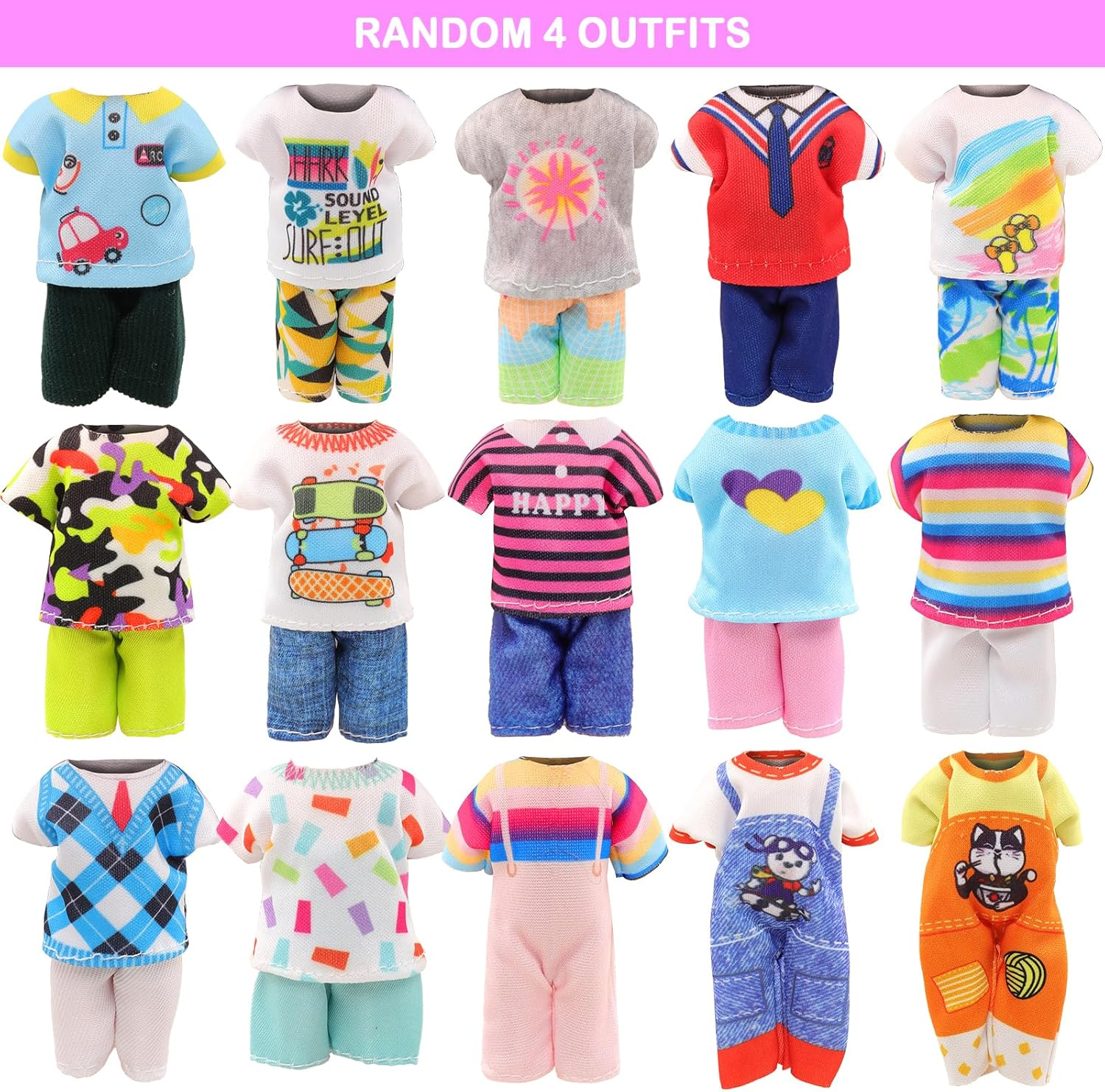 Barwa 8 Clothes Dresses + 2 PCS Shoes +2 PCS Glasses + 15 Accessories for 6 Inch Girl Doll image number 2