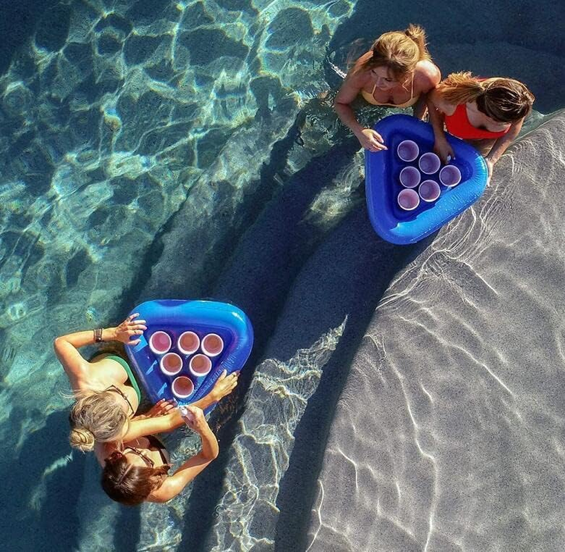 PVC Inflatable Triangle Six-Hole Cup Holder Water Drink Coaster Beer Cup Holder Party Throwing Props, 54Cm image number 5