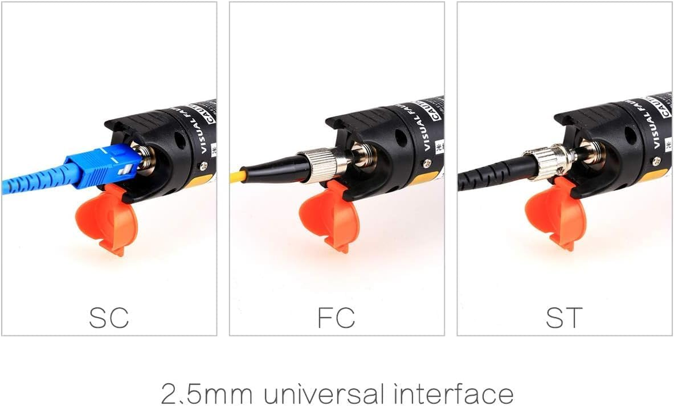 FRALINK Visual Fault Locator 10KM, VFL Fiber Optic Tester Kit Include Single Mode 9/125Um FC Male to LC Female Adapter, Fiber Light Pen for Network Cable Test image number 3