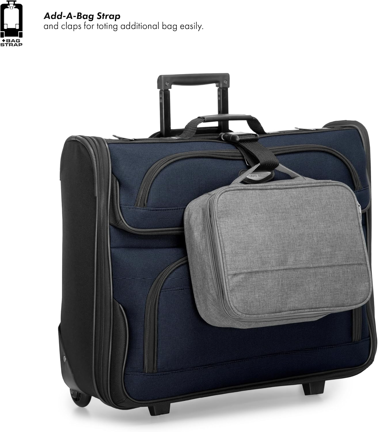 Travel Select Amsterdam Rolling Garment Bag Wheeled Luggage Case, Navy (23-Inch) - Navy image number 1