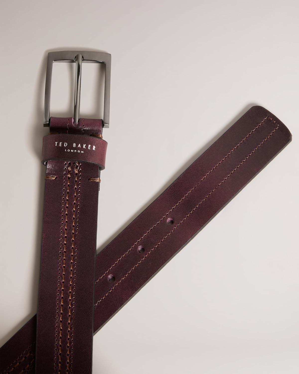 Ted Baker Men'S Crisic Stitch Detail Leather Belt