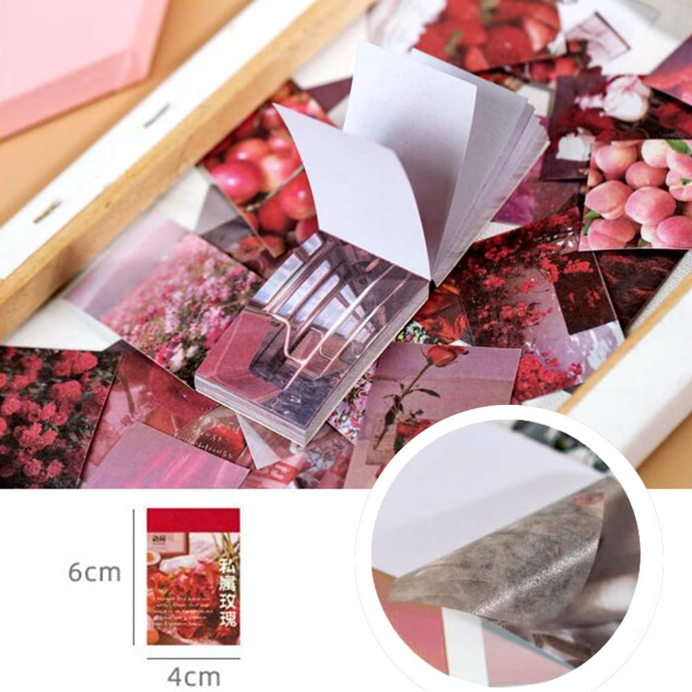 Betterjonny 400Pcs Washi Paper Stickers - 8 Styles Vintage Aesthetic Scrapbooking Decorative Stickers for Scrapbook Journaling DIY Arts Crafts image number 4