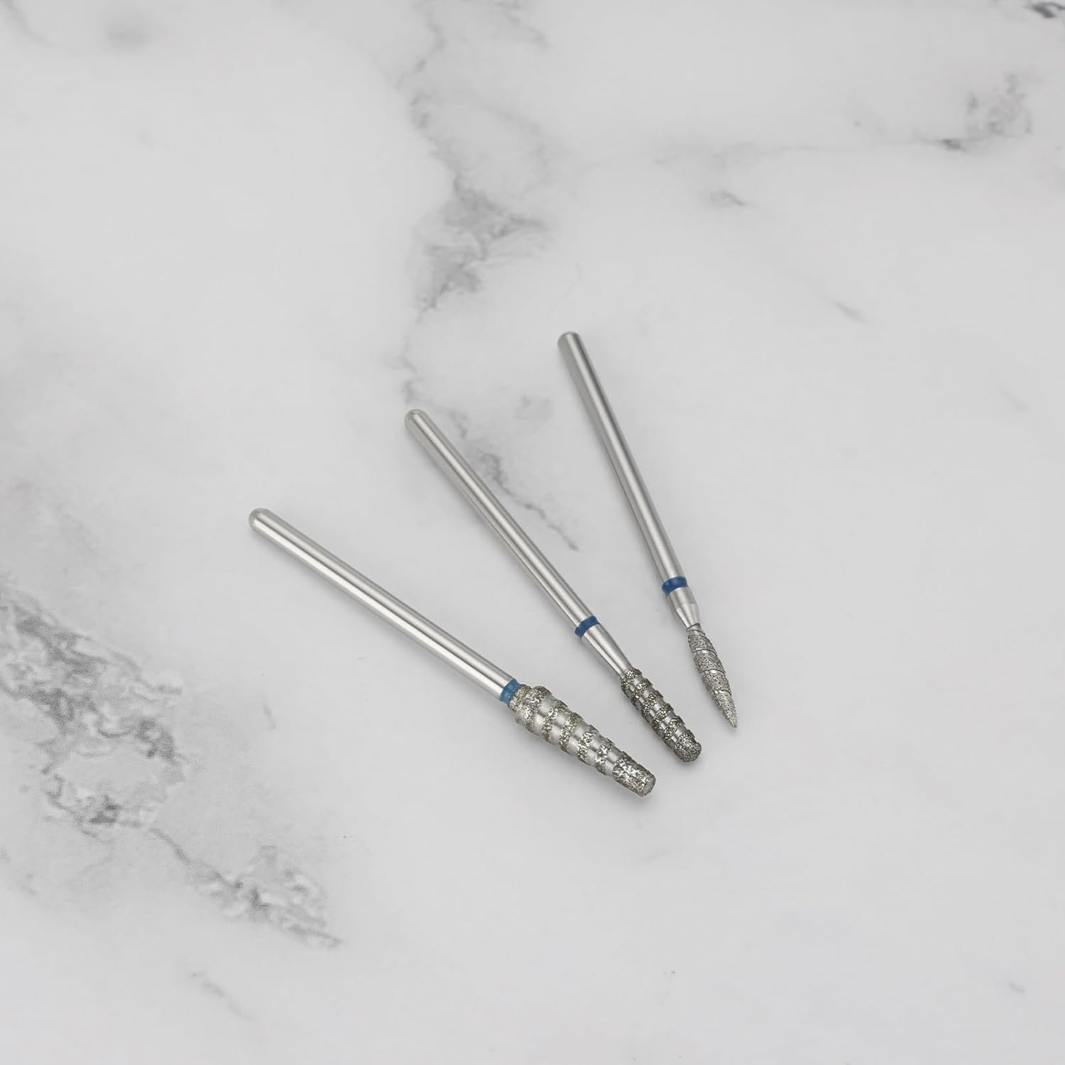 Ecsing 3Pcs 3/32 Inch Multi-Function Nail Drill Bit with Diamond Spiral Grooves Nail Cutter Attachments Suitable for Most Electric Rechargeable Nail Clippers image number 2