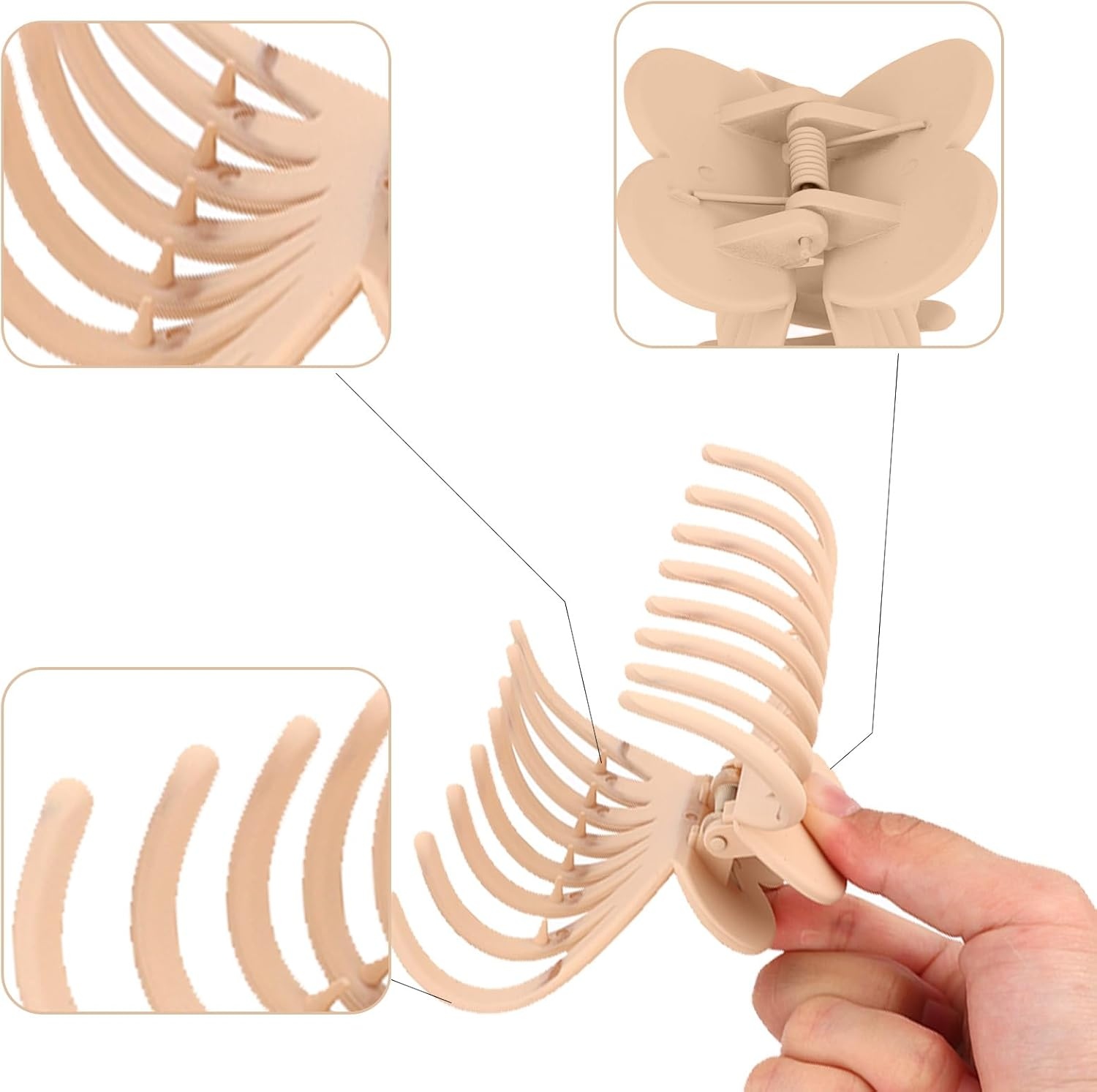 Bumlofa Basic Women'S Hair Clips, Set of 6 Hair Clips in Neutral Tones, Simple and Elegant Hairstyle Decoration image number 4