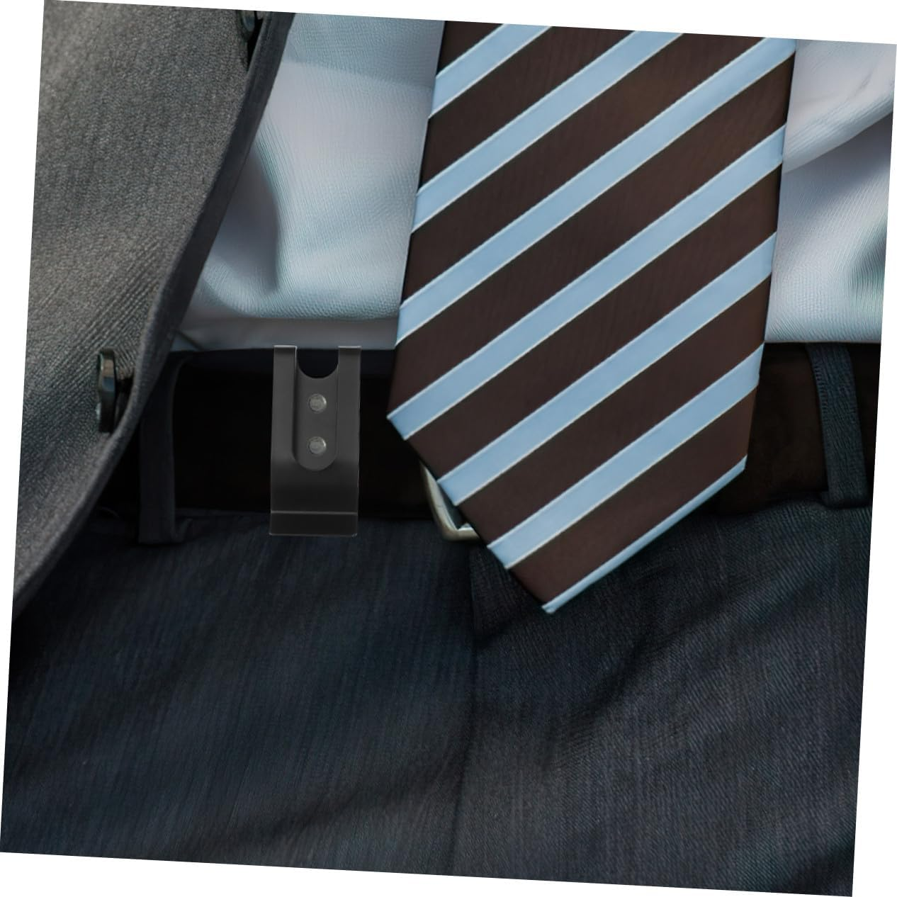 Minkissy 12Pcs Slotted Back Clip Metal Belt Clip for Phone Attachment Fit Pouches Sheaths Running Belt Leather image number 5