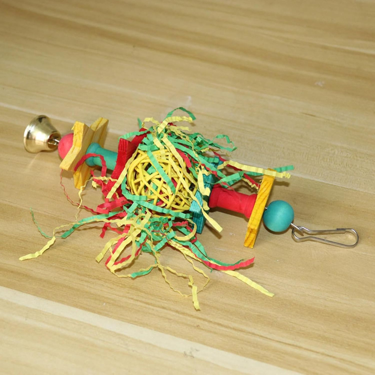 Bird Parrots Shredding Toys | Birds Foraging Shredding Toys with Metal Hook, Craft for Birdcage for Gerbil, Cockatiels, Parakeets, Chickens, Hamsters Pochy