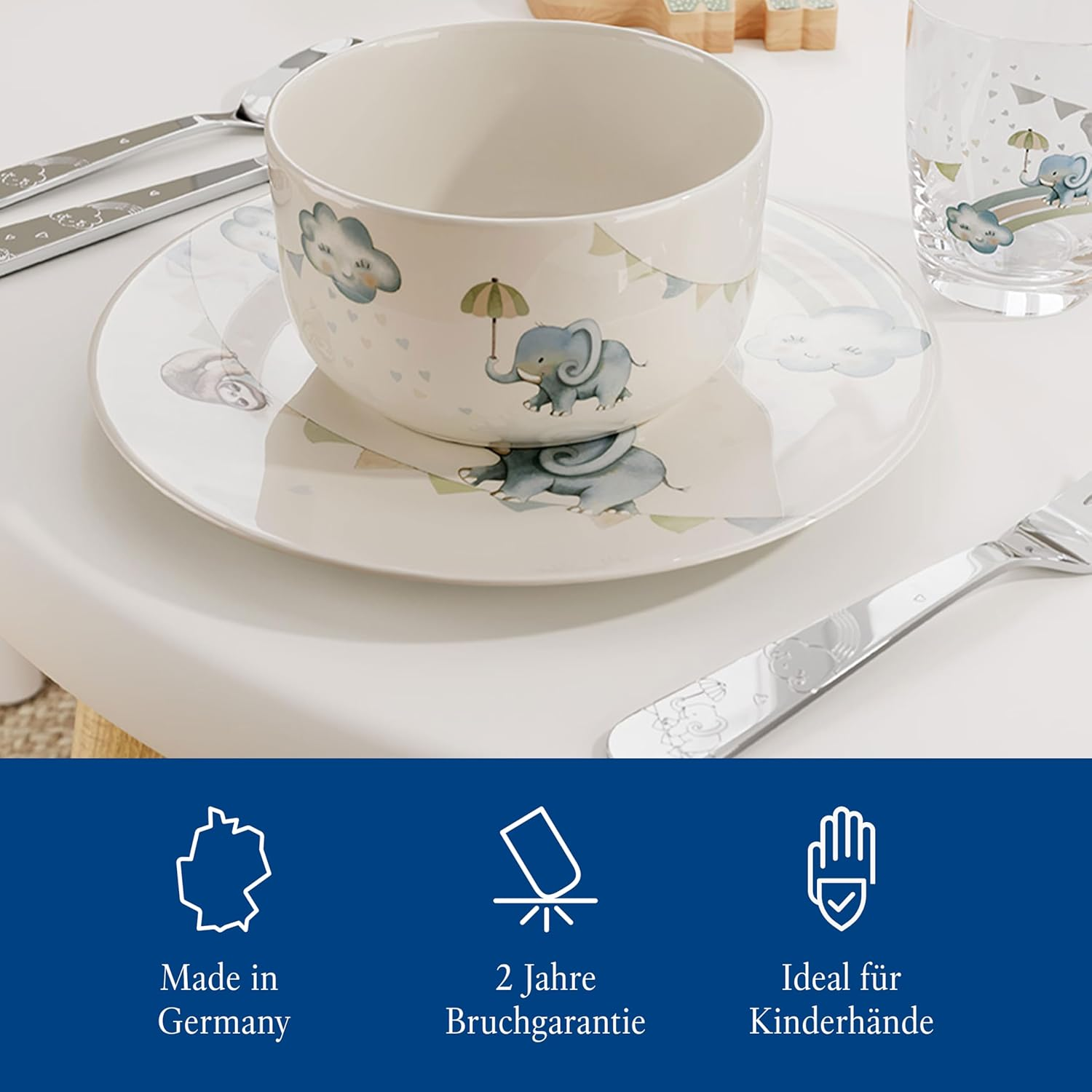 Villeroy & Boch Walk Elephant Children&rsquo;S Crockery (7 Piece Set) image number 6