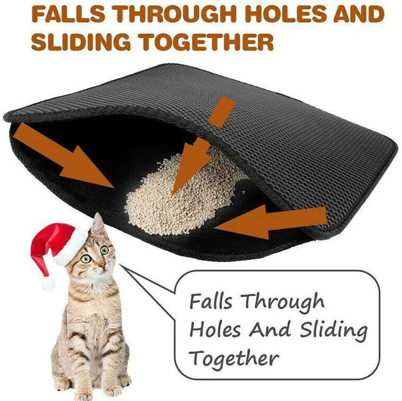 AIMALL Double-Layer Cat Litter Mat Waterproof Trapper Foldable Pad Pet Rug Home Urine - Efficient Urine & Litter Control image number 2