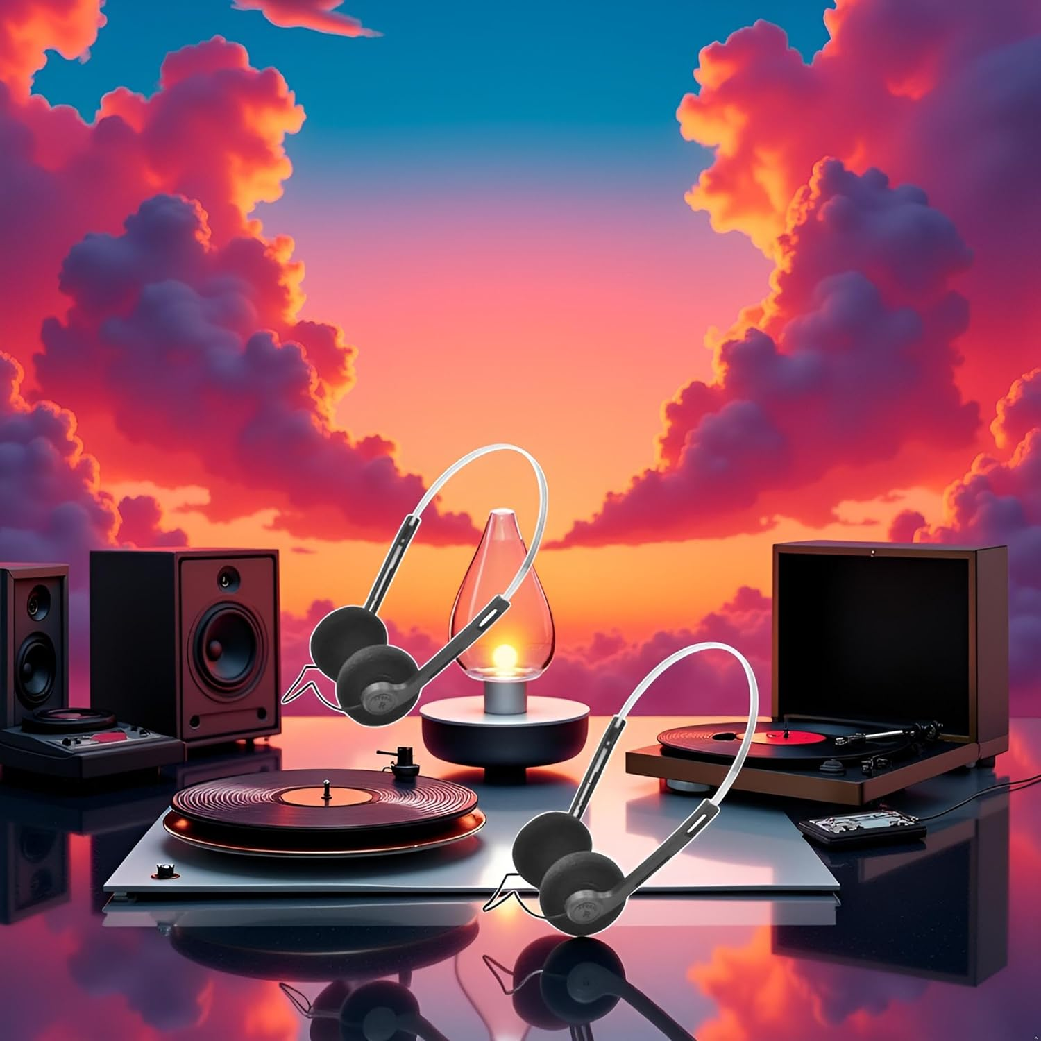 2 Pcs Retro on Ear Headphones, Wired Stereo Headphones, Lightweight Portable Headphone with Adjustable Headband, Cassette Player, Over-Ear (Black) image number 3