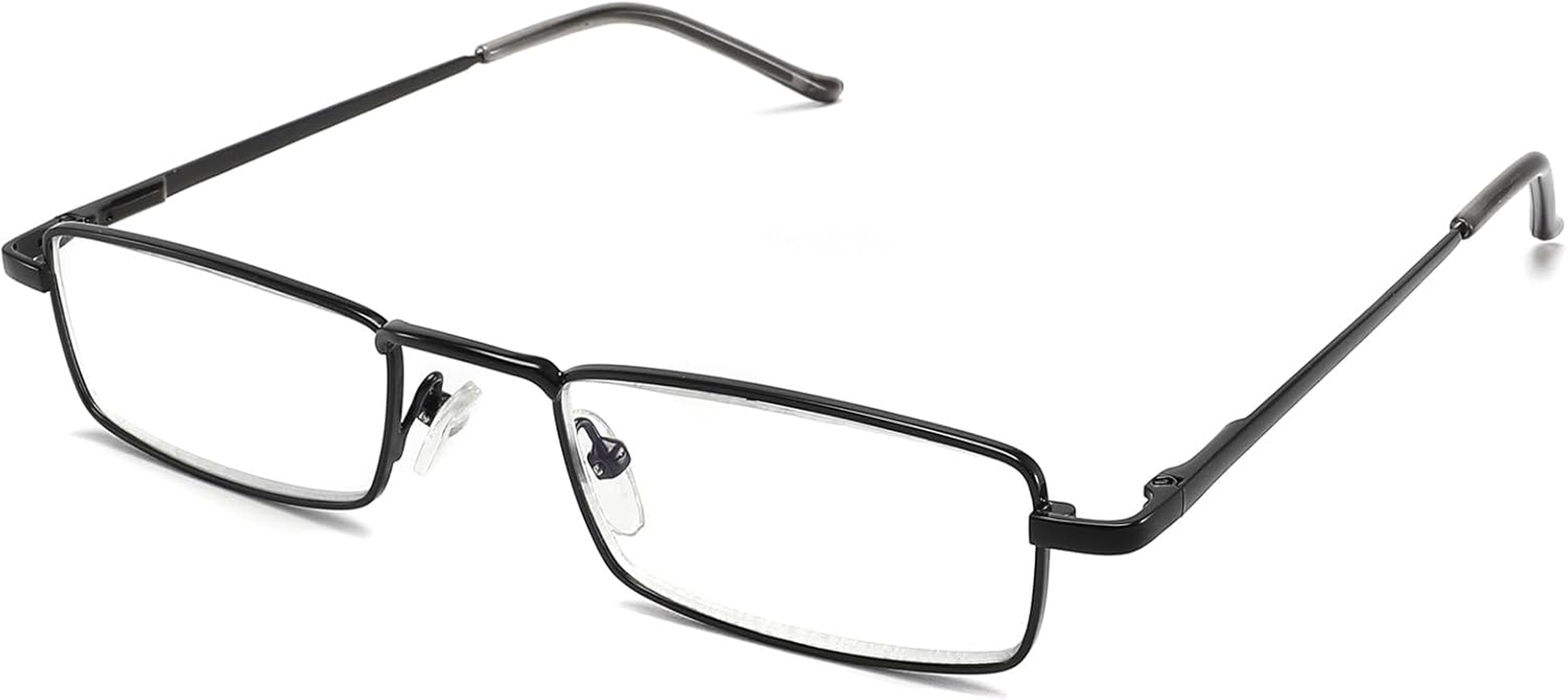 LANLANG Reading Glasses for Men Women, Blue Light Blocking Glasses, Spring Hinge, Metal, anti Eyestrain, Black, Gold, Lightweight, ME-002