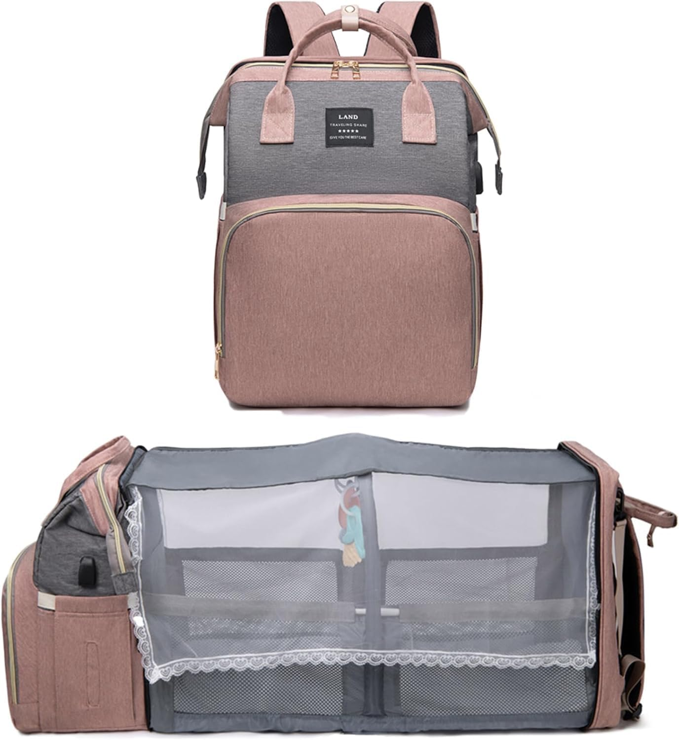 Yunoo & Co Baby Caddy Backpack for Diapers and Baby Stuffs