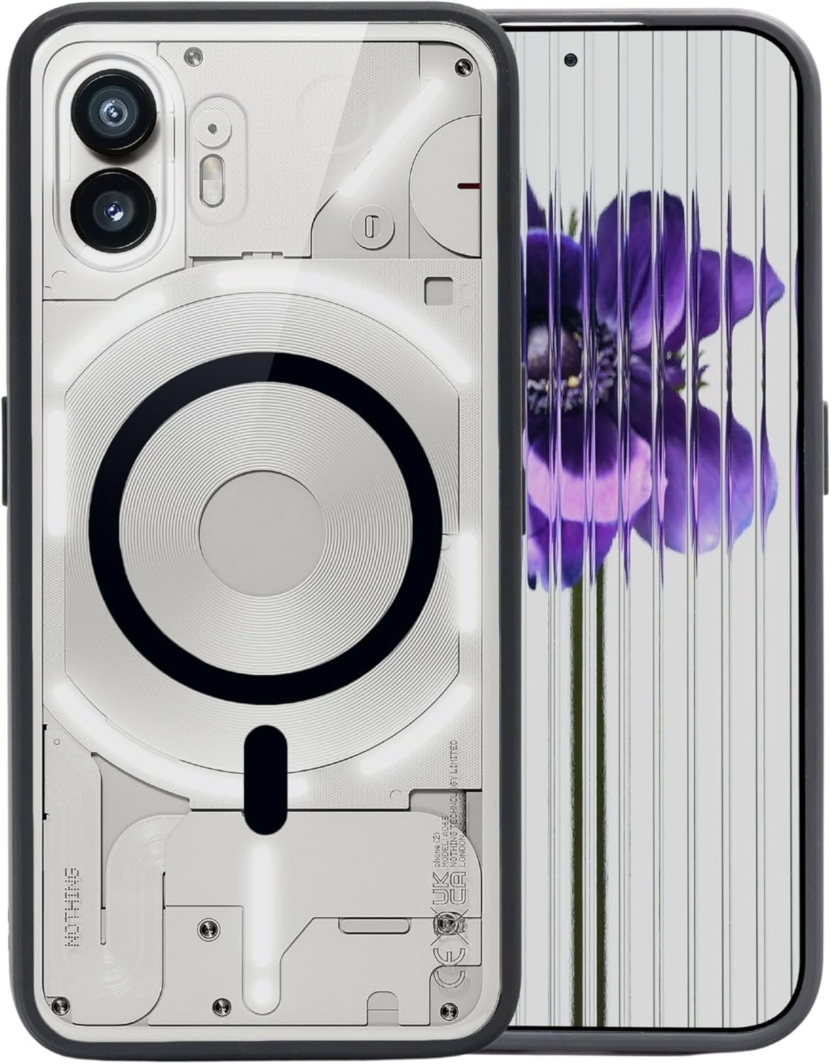 Jprotect Magnetic Case for Nothing Phone 2 - Magsafe Compatible - Black/Transparent - Shockproof - Anti-Yellowing image number 6