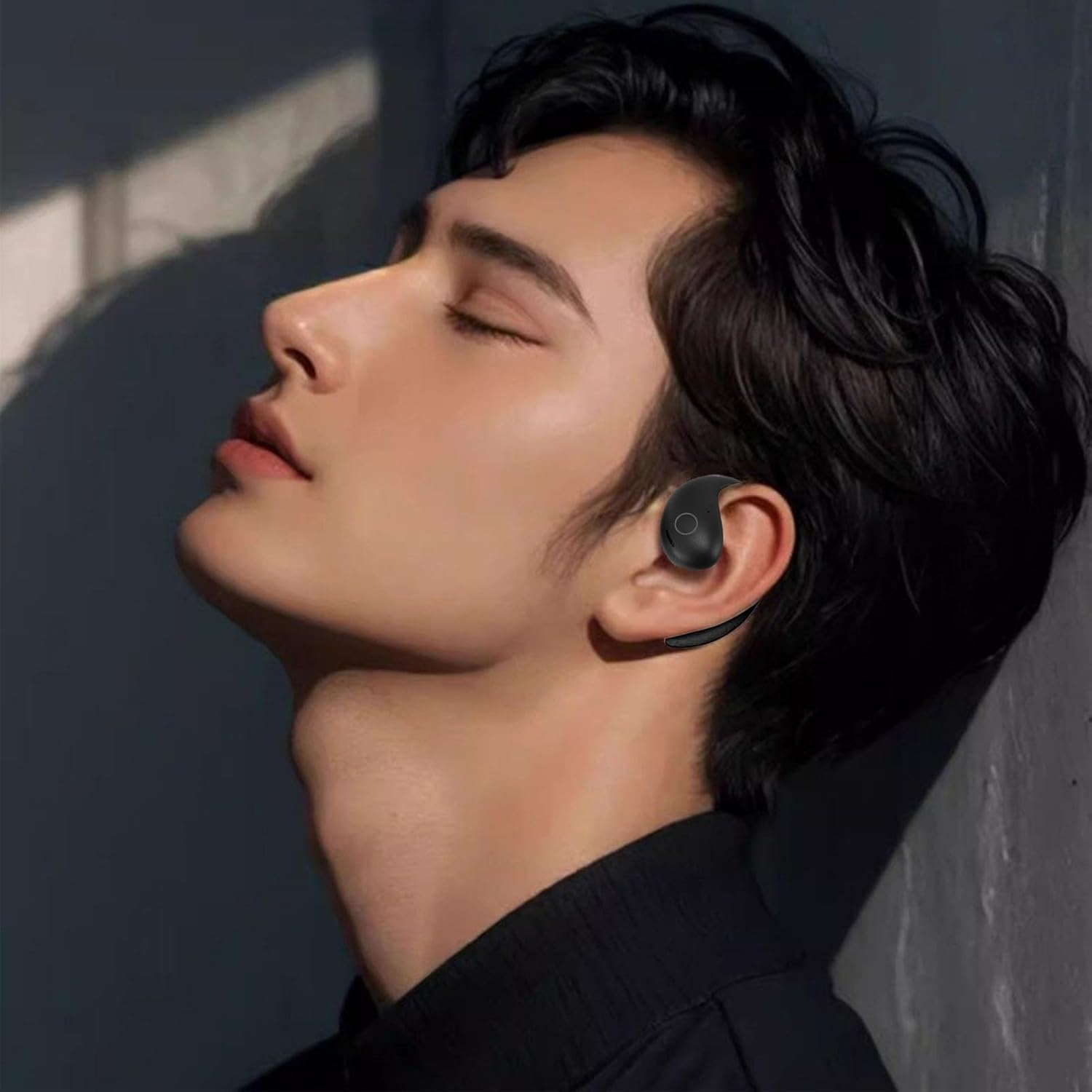 Fockety Wireless Earbuds, 5.4, Stereo Sound, Sports Earbuds, LED Display, 42 Hours Playtime, Deep Bass, Waterproof IPX7 Headphones with Ear Hook for Training, Running (Black) image number 3