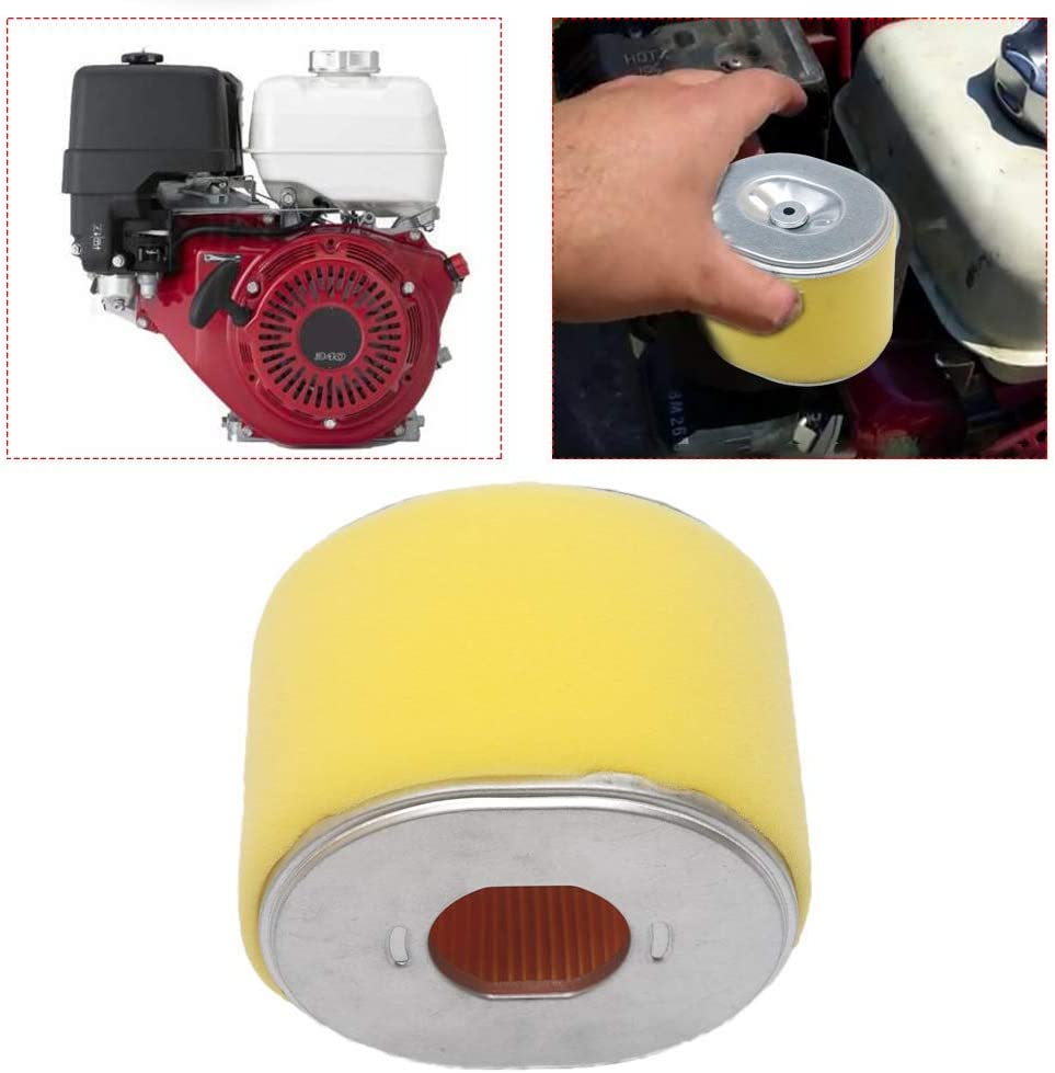 HIFROM Pack of 2 Set Air Filter with Spark Plug Replacement for Honda GX340 GX390 11HP 13HP Engines Lawnmowers Replace 17210-ZE3-505 17210-ZE3-010 image number 1