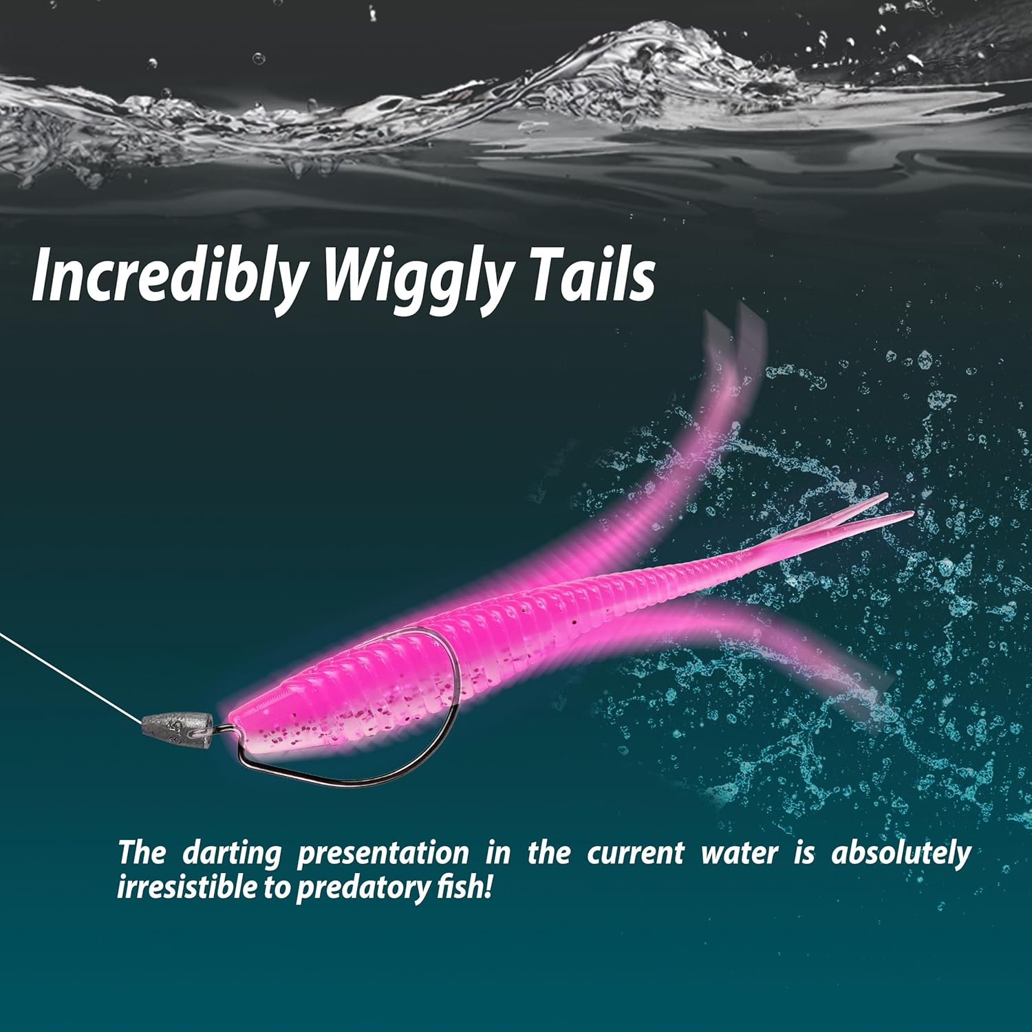 Keencatch Soft Plastic Swimbait with Jighead, Fishing Lure for Flathead Trevally Estuary Perch Bass Trout Snapper, Fluke Bait Minnow 40PCS 7Cm/2.76'', Jerk Shad for Saltwater/Freshwater image number 5