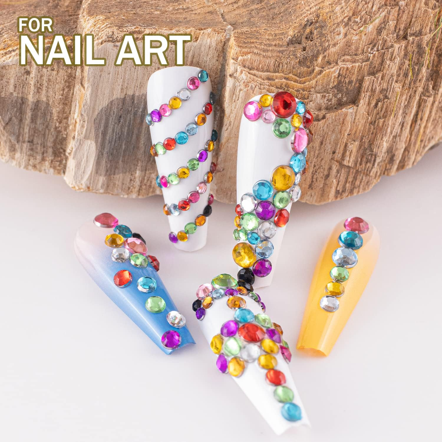 Nail Rhinestones 4520PCS 1.5-6Mm Colorful Rose Gold round Flatback Crystal Shine Diamonds for DIY Crafts Nail Art image number 1