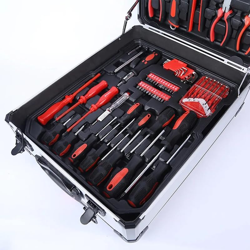 499PC Tool Kits Household Tools Kit Box Trolley Carry Toolbox Storage Set image number 5