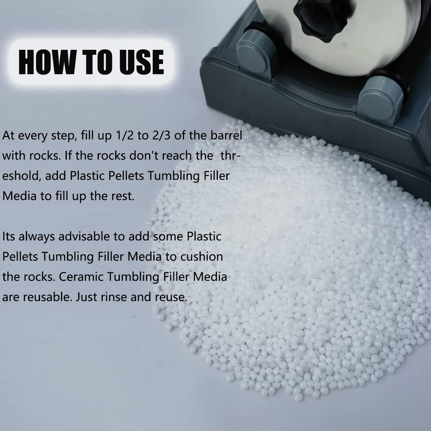 3 Pounds Plastic Pellets Rock Tumbling Media Plastic Filler for Rock Tumbler, Rock Polisher, Stone Tumbler (3 Pounds) image number 3