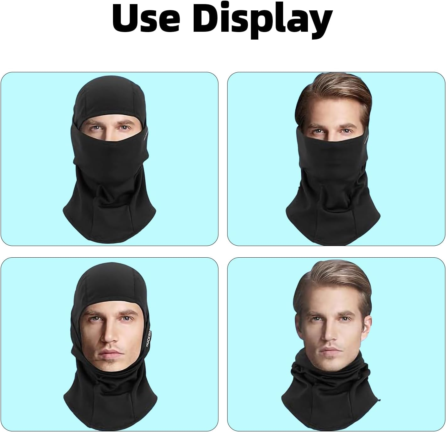 Luojinluoda Balaclava Shiesty Ski Mask, Windproof Motorcycle UV Protector Neck Gaiter for Men/Women, Breathable Cooling Tactical Face Mask for Summer, Neck Warmer Men/Women Outdoor for Winter (Black) image number 3