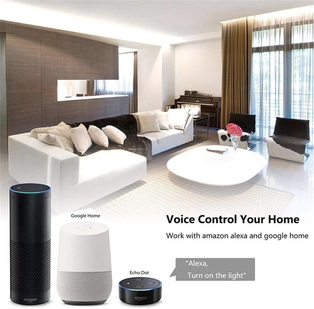 Uantii Smart Switch Tuya Wifi Switch Alexa Switch Timing Schedule Wireless Switch, Compatible with Alexa, Works with Google Home (Black, 4 Gang) image number 4