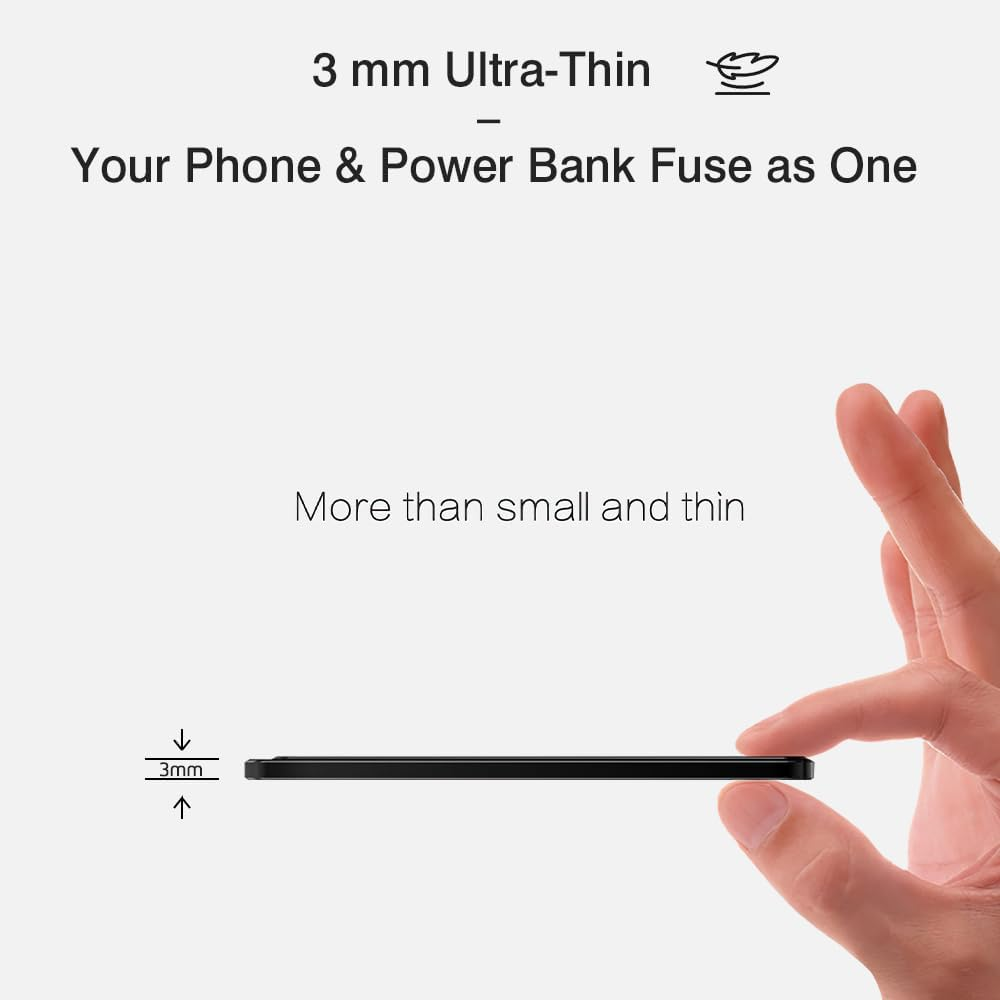 Magpatch Magnetic Adapter for Power Bank, 3 Perfect Fit Sizes for Magsafe Mobile Phones, 3 Mm Flat with N52 Magnet, Includes 10 Cm 60 W Type-C Cable (Black, Standard) image number 5