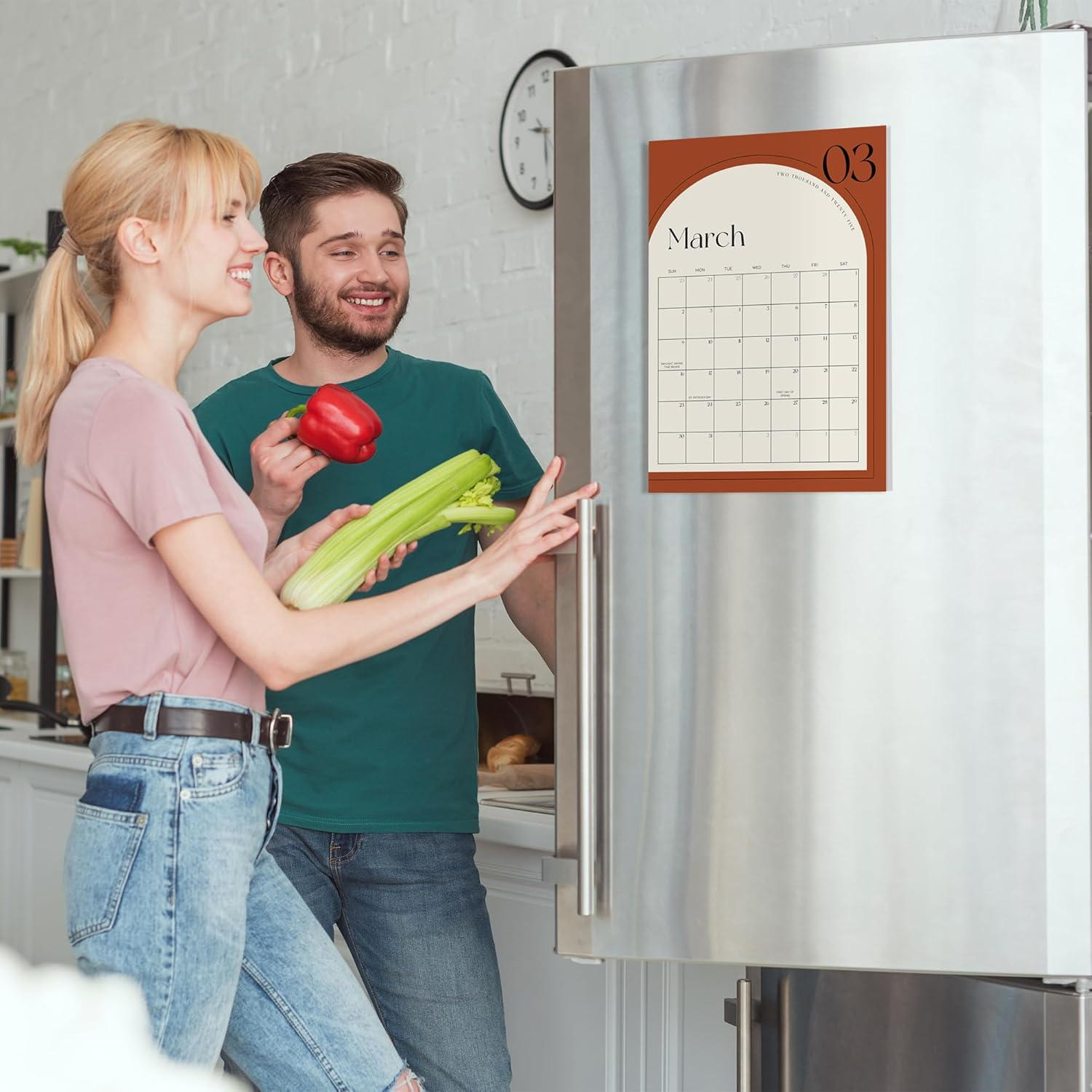 Aesthetic 2025 Magnetic Fridge Calendar - Runs until December 2025 - the Perfect Monthly Refrigerator Calendar with Minimal Designs for Easy Organizing image number 2