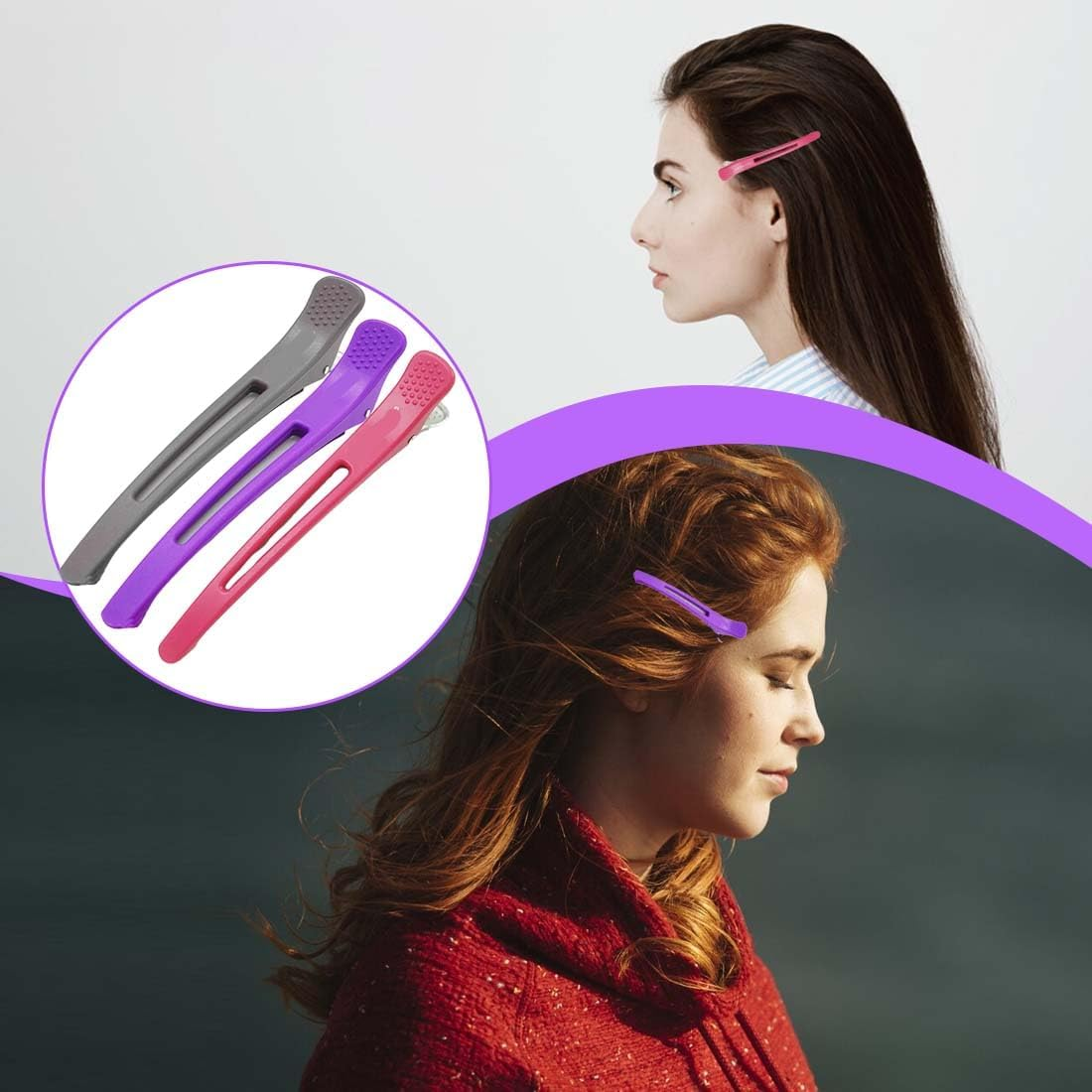 6 Pieces Hair Clips Hair Clips for Styling and Cutting Seamless Hair Clips for Women image number 5