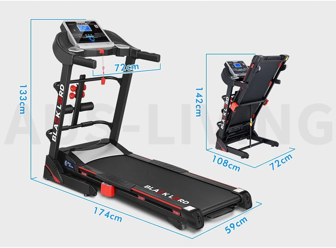 BLACK LORD Treadmill Foldable Running Machine Auto Incline Fitness Equipment 4.0HP Electric Exercise Walking Jogging Hiking Cardio Aerobic Trainer Home Gym Office Commercial (V620 plus Epic Series)