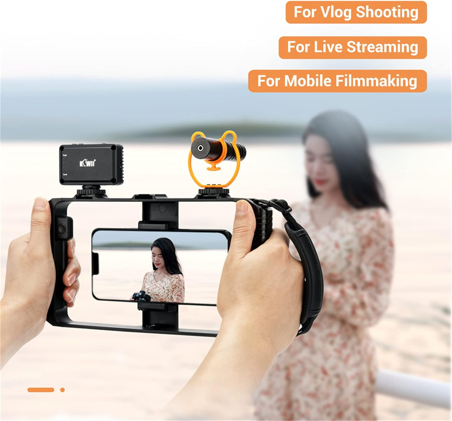 Smartphone Camera Video Recording Rig, Phone Vlogging Kit Filmmaking with Cold Shoe Mount, Cell Phone Stabilizer Grip Handheld Cage for Youtube Beginner,For Iphone 14 13 12 Pro Max, X,XS Max,Xr image number 3