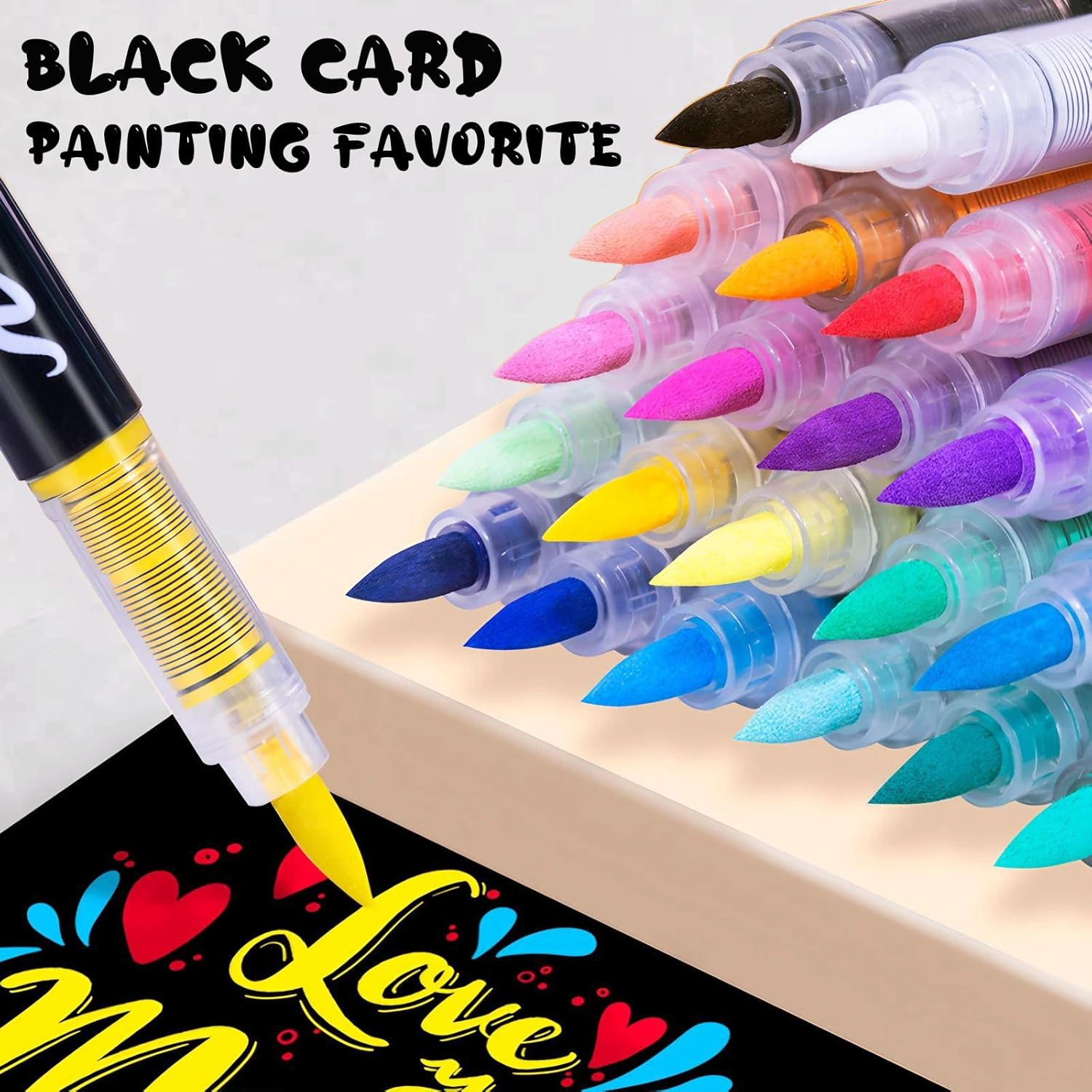 72 Colors Acrylic Paint Pens - Soft Brush Tip Acrylic Markers, Quick-Drying Waterproof Acrylic Paint Markers for Canvas, Wood, Metal, Ceramic, Stone, Egg, Rock Painting and DIY Art Crafting image number 4