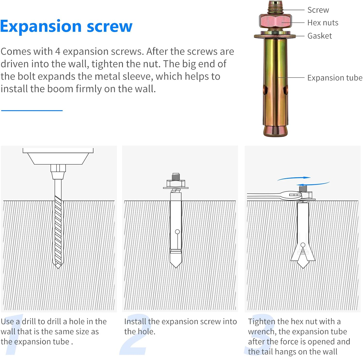 NEEWER Ceiling Mount, Wall and Ceiling Mount Adapter with 5/8&rdquo; Stud and 1/4&rdquo; Screw for Ring Light, Studio Monolight, LED Video Light, Projector & Microphone, Max Load: 44Lb/20Kg image number 4