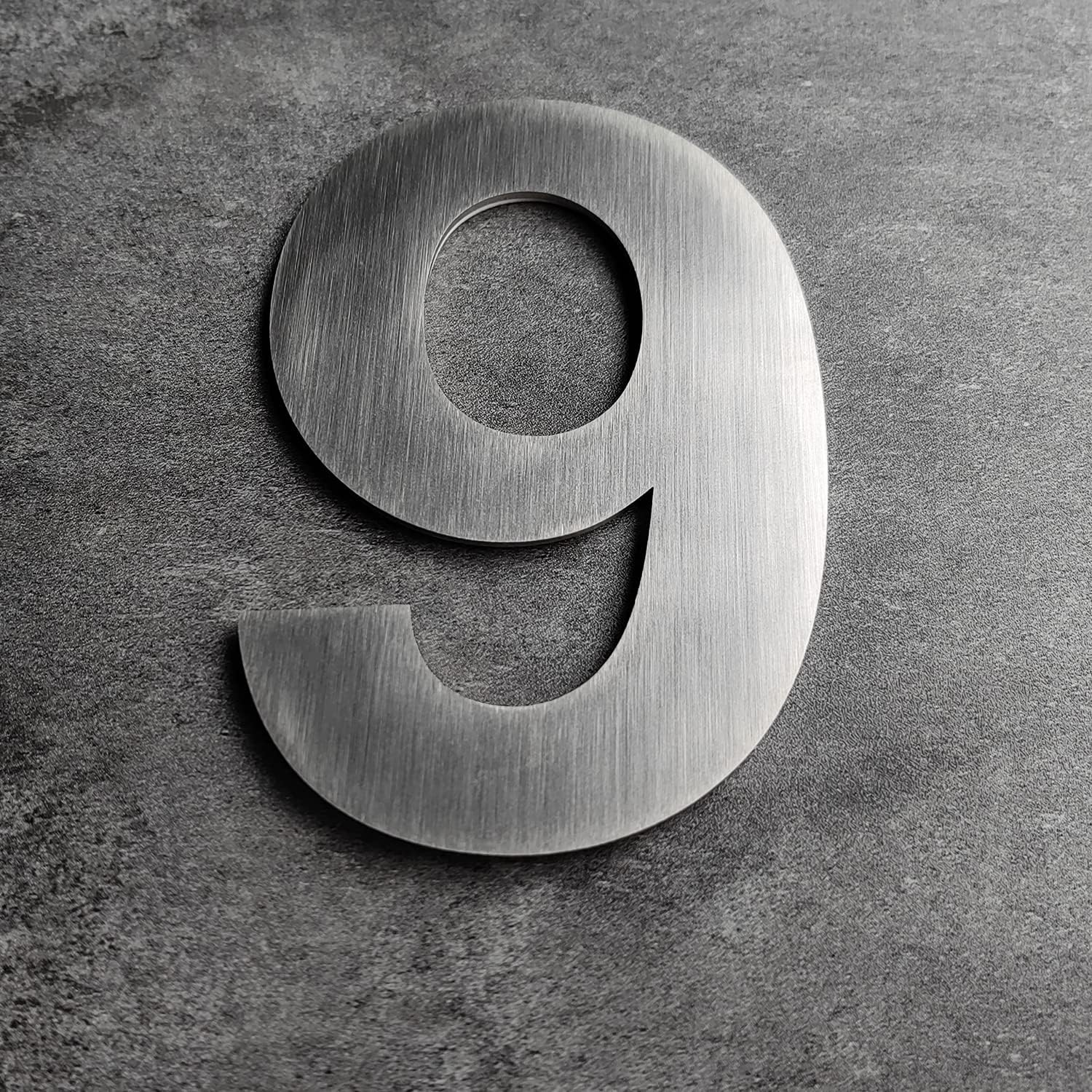 House Number- 5 Inch Stainless Steel Mailbox Numbers, Self-Stick Address Number, Silver/Number 9 image number 4