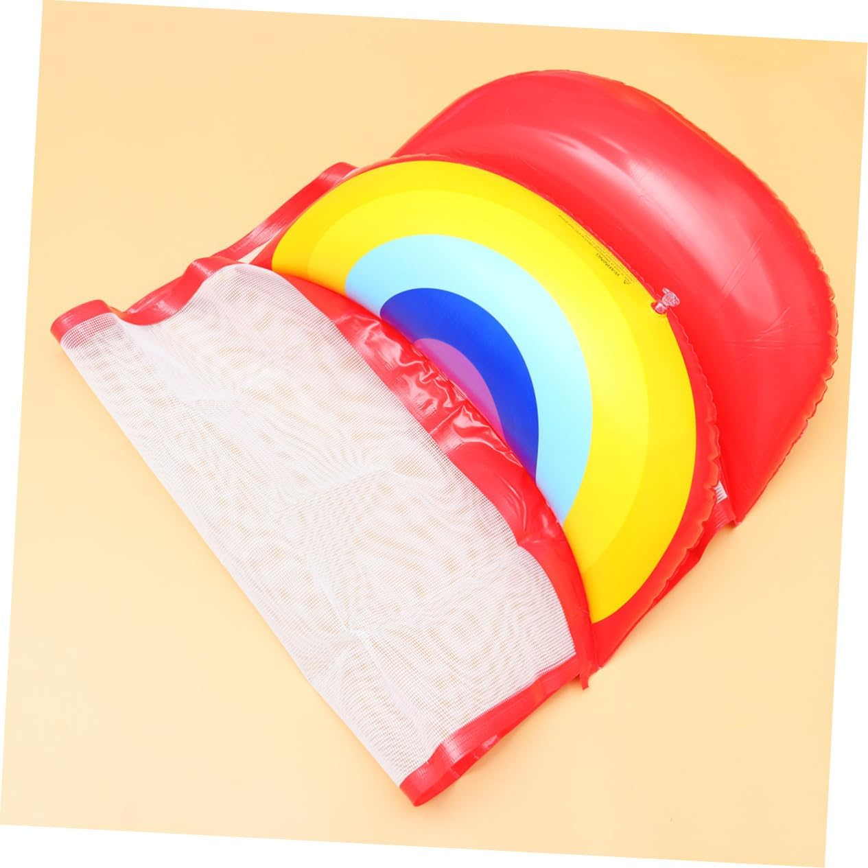 WOONEKY 1Pc Inflatable Floating Hammock Rainbow Design Ergonomic for Pool Fun Material Easy to Inflate Deflate for Adults and Boys and Girls image number 1