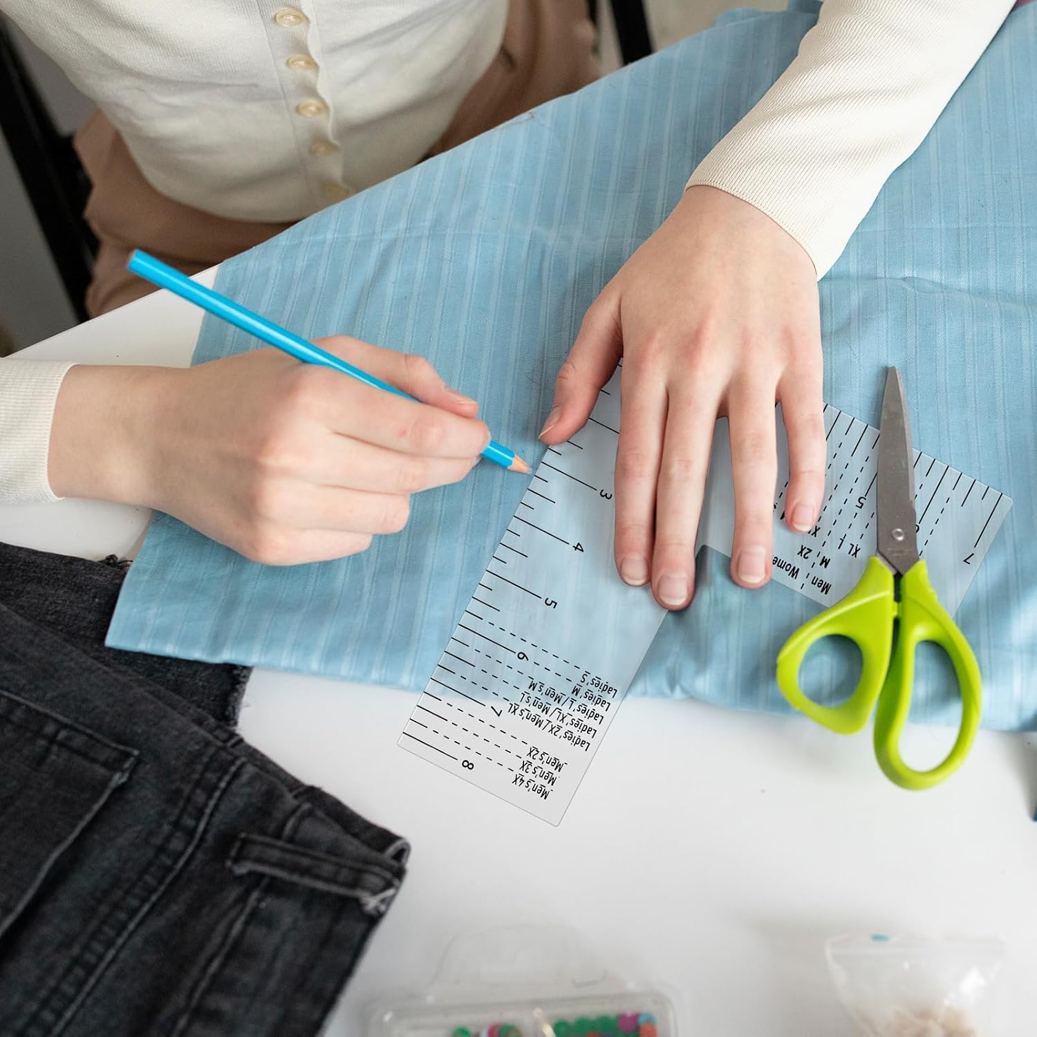 Coehaopike Tshirt Ruler Guide for Vinyl Alignment - Left Chest, Tee Measurement Template, Tshirt Ruler Alignment Tool Placement for Heat Press for Adult Men and Women Front and Back Measurement image number 2