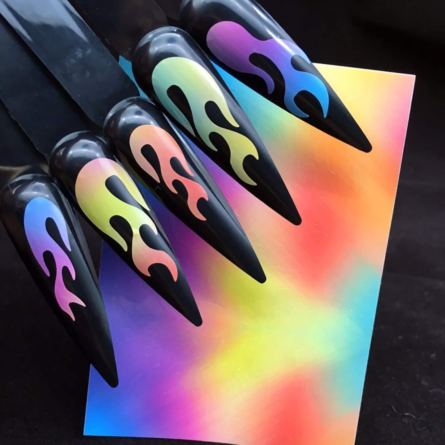 Colorful Elegnail Stickers Self-Adhesive Decoration for Nail Salon Home